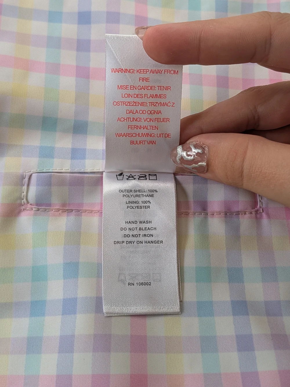 Novogratz Reversible Dog Raincoat Jacket Pastel Plaid Pink Medium M